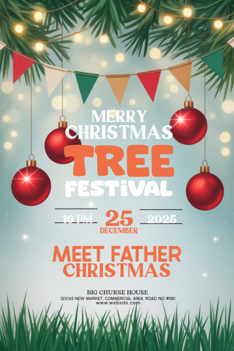 Maximalist Christmas Tree Festival Poster Template | PosterMyWall