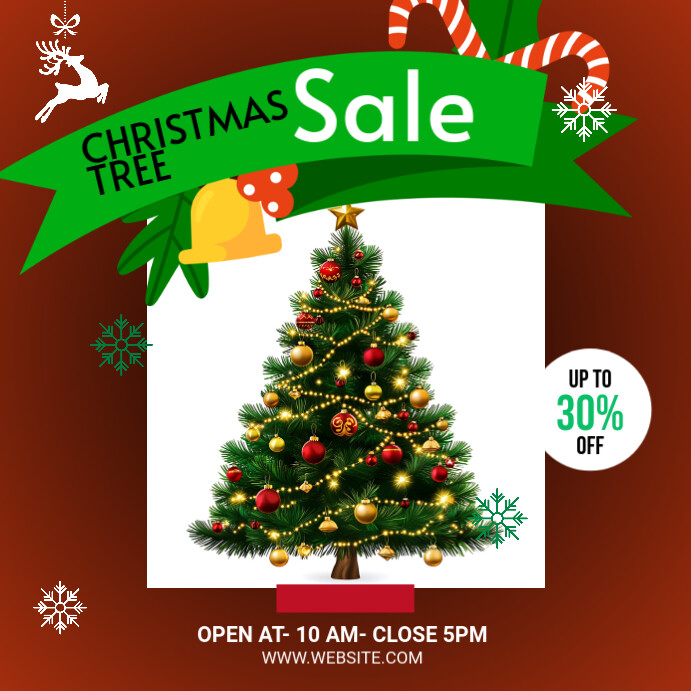 Plantilla de Maximalist Christmas Tree Sale Ad Instagram Post ...