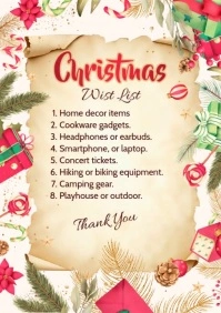 Maximalist Christmas Wish List A5 template