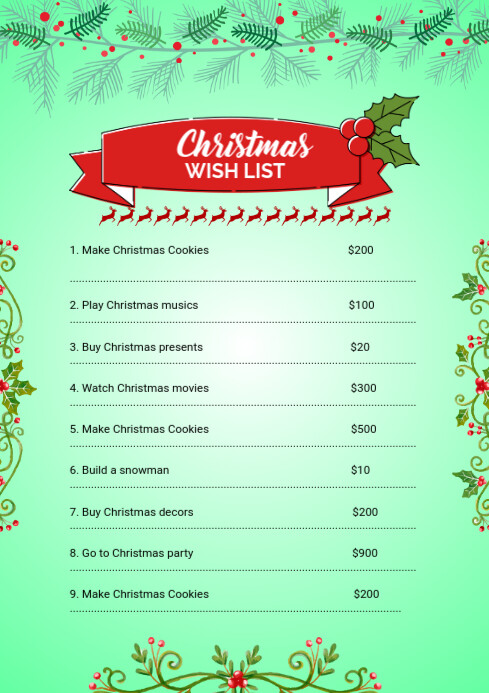 Maximalist Christmas Wish List Template A1