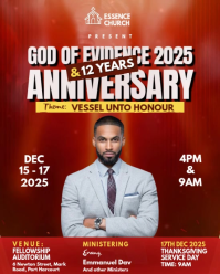 Red Church Anniversary Celebration Instagram Portrait Template