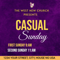 Lilla Church Service Announcement Instagram-bericht Template