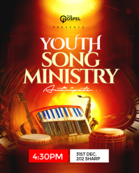 Red Youth Song Ministry Event Instagram Portrait Template