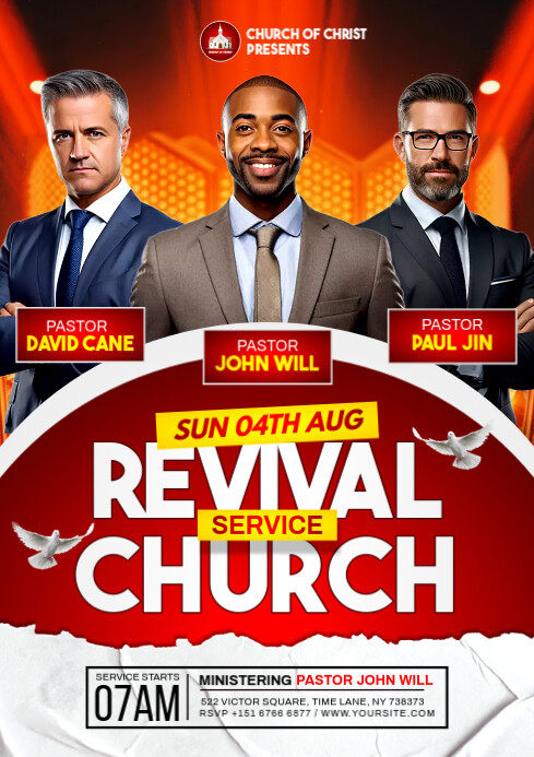 Maximalist Church Revival Service  A4 template