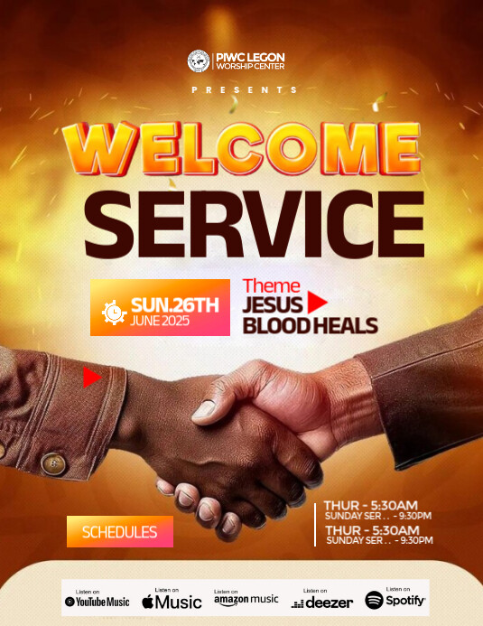 Maximalist Church Welcome Service  Flyer (us Letter) template
