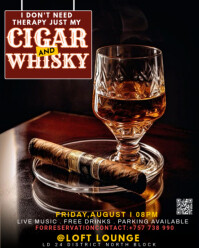 Maximalist Cigar And Whisky Instagram Portrait template