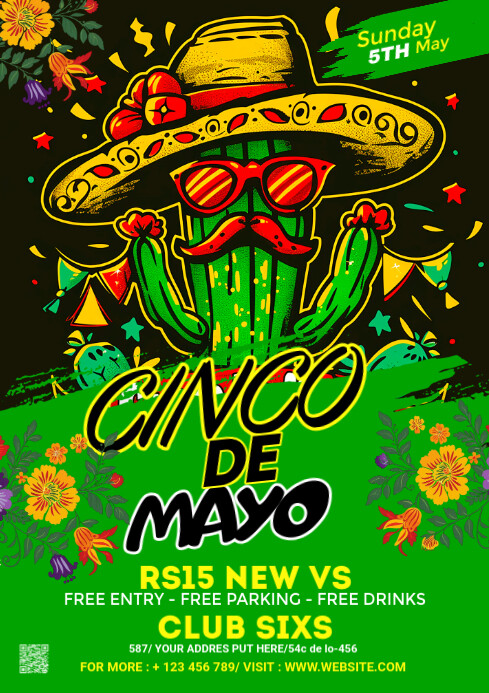 Copy of Maximalist Cinco De Mayo Flyer A3 | PosterMyWall