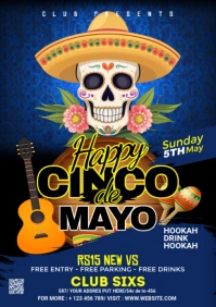 Maximalist Cinco De Mayo Flyer A5 template