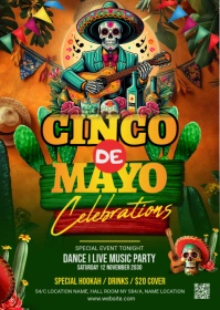 Maximalist Cinco De Mayo Flyer A6 template