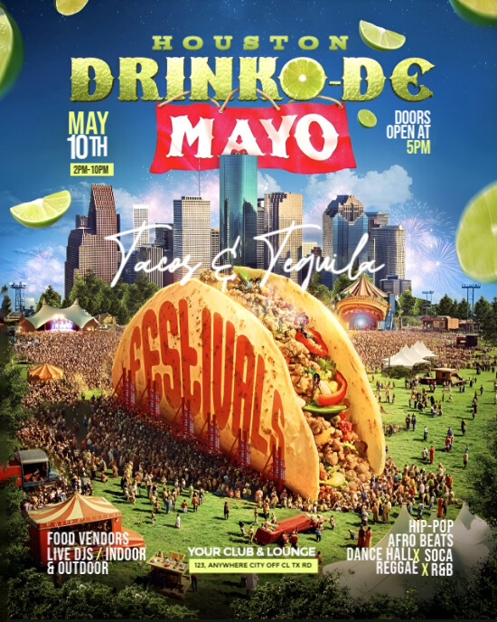 Maximalist Cinco De Mayo Flyer Instagram Portrait Template | PosterMyWall