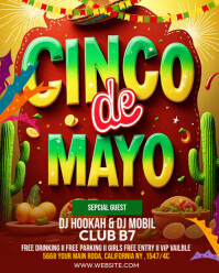 红色 Cinco de Mayo Celebration Instagram Portrait Template