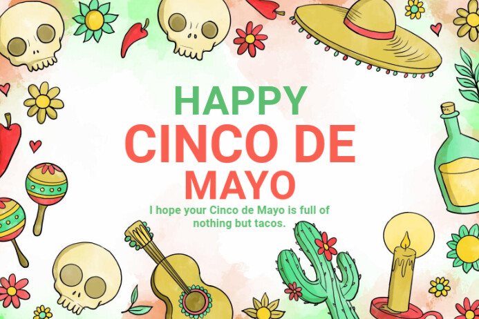 Maximalist Cinco De Mayo Label Rótulo template