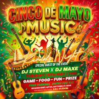 Maximalist Cinco de Mayo Music Event Instagram Post Wpis na Instagrama template