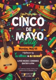 Maximalist Cinco De Mayo Party Flyer Template A4