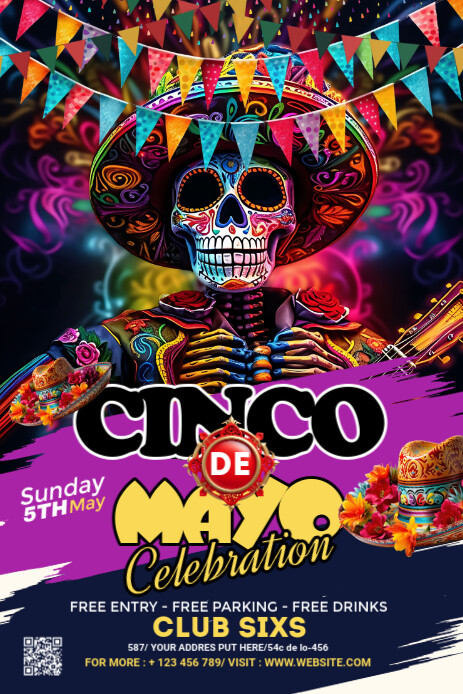 Maximalist Cinco De Mayo Pinterest Graphic template