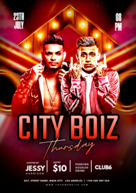 Maximalist City Boy Party A4 template