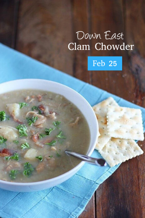 Maximalist Clam Chowder Day 25 February  Pinterest Graphic template