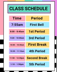Maximalist Class Schedule Poster/wallboard template