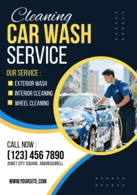 Maximalist Cleaning Car Wash Service Flyer Or Poster Template A5