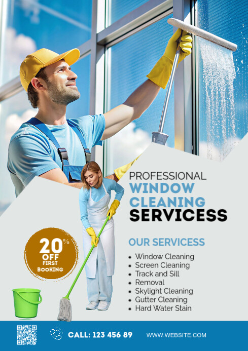 Maximalist Cleaning Service Flyer A1 template