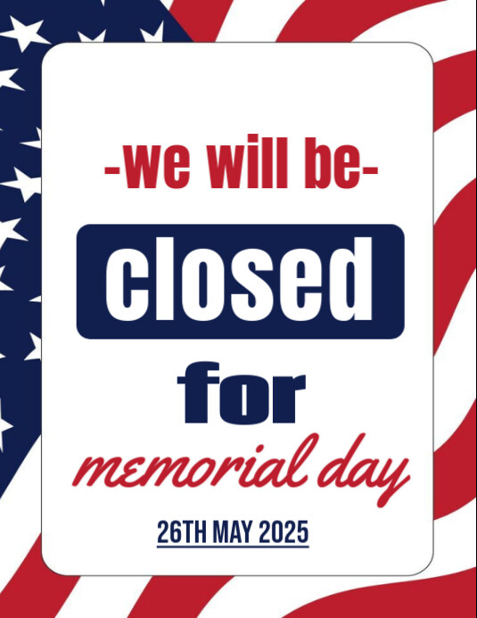 Maximalist Closed For Memorial Day Flyer (us Letter) template