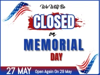 Maximalist Closed Memorial Day  Yard Sign template