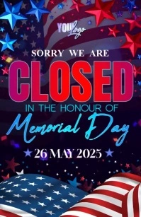 Maximalist Closed On Memorial Day Half Page Wide template