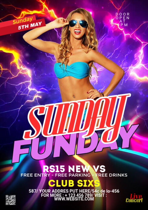 Maximalist Club Party Flyer A3 template