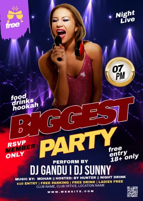 Maximalist Club Party Flyer A6 template