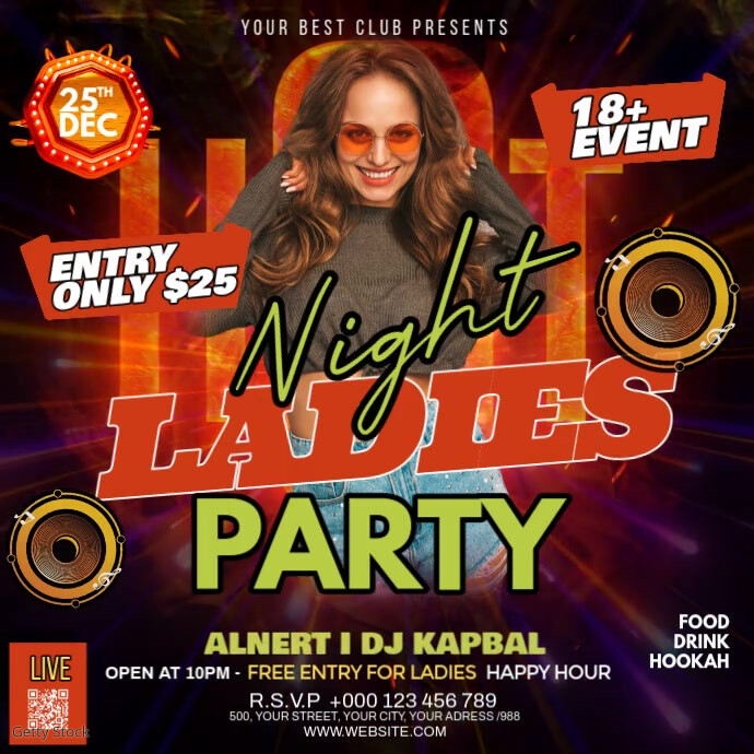 Maximalist Club Party Square (1:1) template