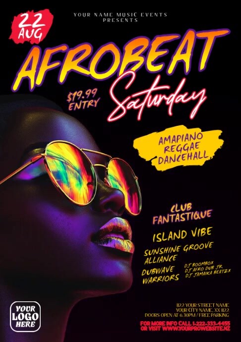Maximalist Club Party Video Flyer A5 template