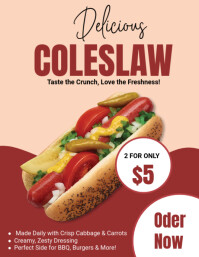 Maximalist Coleslaw Hot Dogs Flyer (us Letter) template