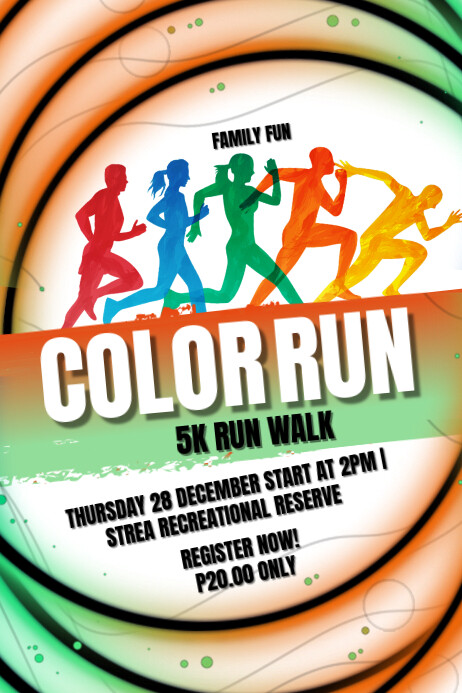 Maximalist Color Run  Poster template