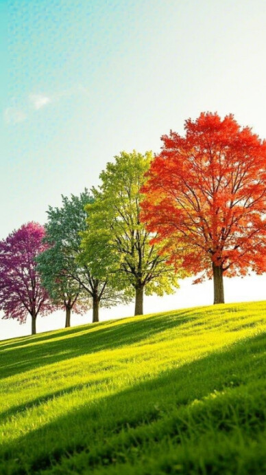 Maximalist Colour Trees Digital Display (9:16) template