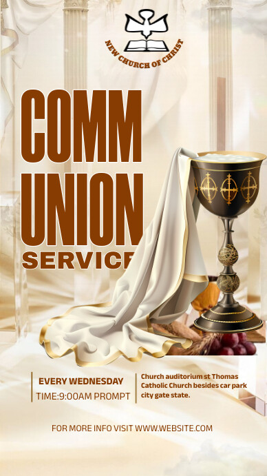 Copy of Maximalist Communion Service Church Programs | PosterMyWall