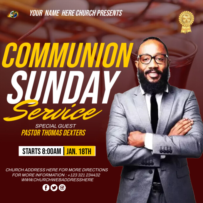 Copy of Maximalist Communion Sunday Service Instagram Post | PosterMyWall