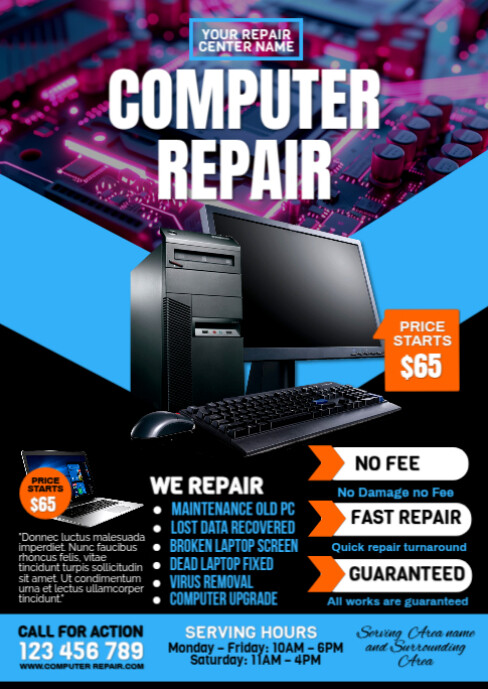 Copy of Maximalist Computer Repair Flyer A6 | PosterMyWall