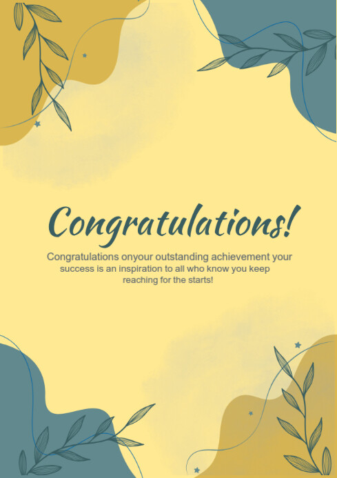 Maximalist Congratulations Post A4 template