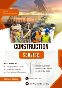 Maximalist Construction Materials Service Ad Flyer  A2 template