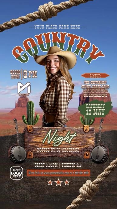 Maximalist Country Music Instagram Story template