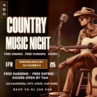 Maximalist Country Music Night Invitation Template Video Instagram Post