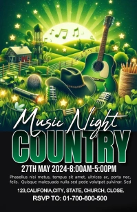 Maximalist Country Music Night Template Desig Tabloide