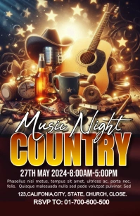 Maximalist Country Music Night Template Tablo Tabloid