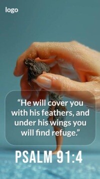 Maximalist Covered By His Wings – Psalm 91 Protection Digital Display (9:16) template