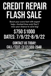Maximalist Credit Repair Flash Sale  Poster template