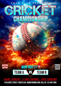 Maximalist Cricket Championship Flyer A2 template