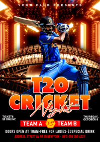 Maximalist Cricket Flyer A1 template