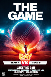 Maximalist Cricket Game Banner 4' × 6' template