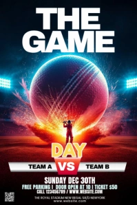 Maximalist Cricket Game Banner 4' × 6' template