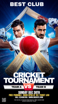 Maximalist Cricket Game Facebook Story template